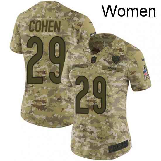 Womens Nike Chicago Bears 29 Tarik Cohen Limited Camo 2018 Salute to Service NFL Jersey